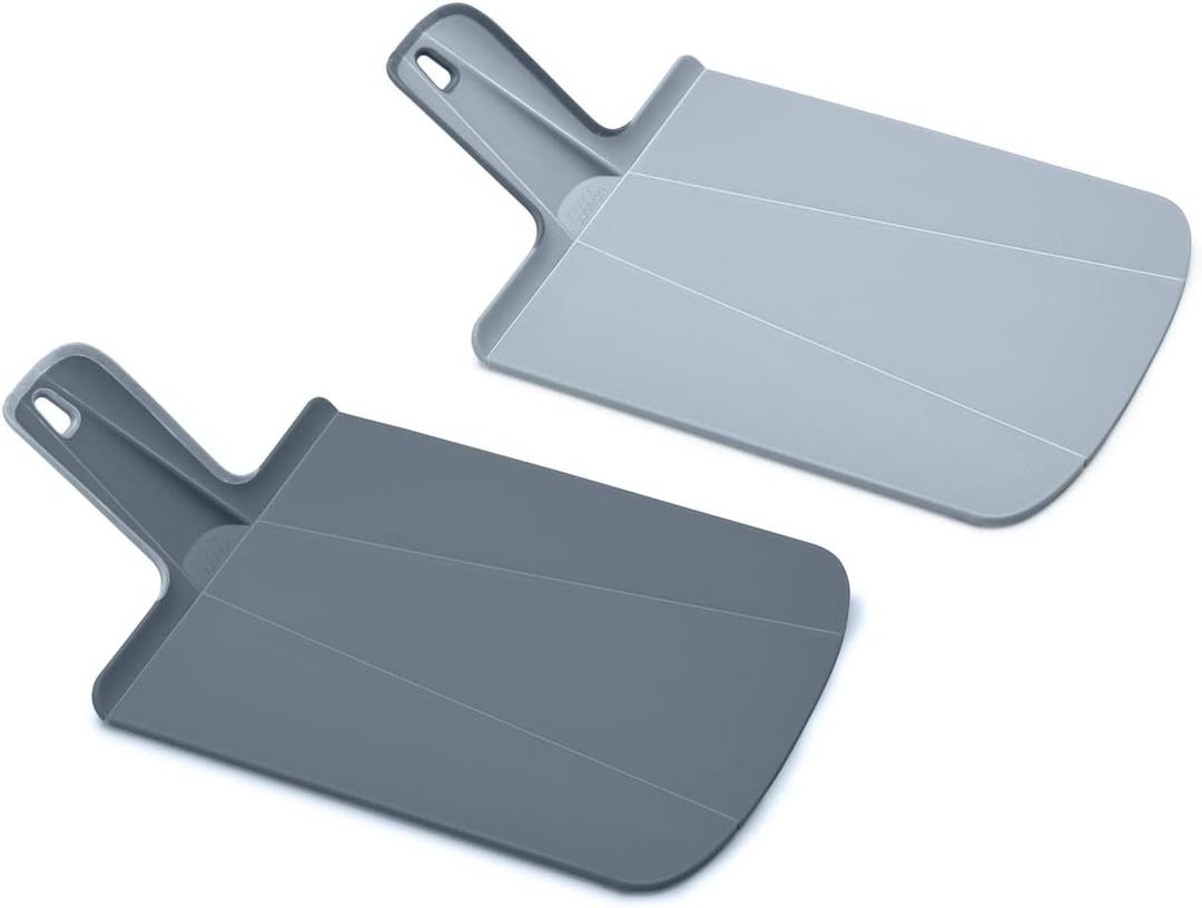 Joseph Joseph Chop2Pot Plus Foldable Plastic Cutting Boards, Easy Grip Handle, Non Slip Feet, Blue