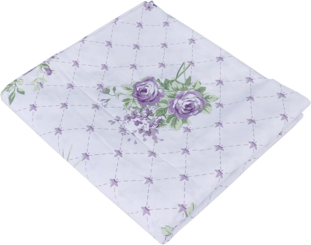 Queen Size Flat Bed Sheets Only Cotton Purple Floral Pattern Top Sheets Easy Care Soft Flat Sheet Twin XL