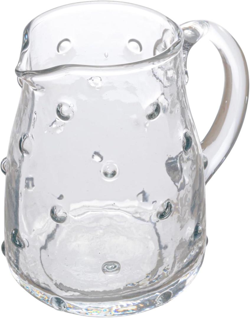 Creative Co-Op Round Reclaimed Glass Hobnail Creamer, Clear (8 Ounces)