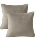 Flannel Throw Pillow Covers 16x16 inches Set of 2,Ultra Soft Cozy Pillow, Decorative Spring Pillow Covers for Sofa, Couch, Living Room,Taupe