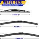 3 x 3 wipers Replacement for 2011-2017 GMC Terrain/2011-2017 Chevrolet Equinox, Windshield Wiper Blades Original Equipment Replacement - 24"/17"/13" (Set of 3) Top Lock