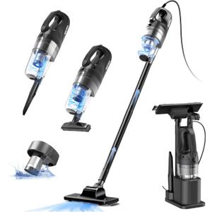 Corded Vacuum Cleaner, Super Power Suction Stick Vacuum Cleaners for Home, 6-in-1 Lightweight Hard Floor Vacuum Removable Handheld Vac, Portable Vacuum for Pet Hair