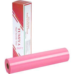 TUMIYA HTV Heat Transfer Vinyl Rolls - 12 x 30 Ft HTV Vinyl, Pink Iron on Vinyl DIY Design for T-Shirt (Pink)