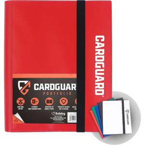 CardGuard Trading Card Binder Pro-Folio 9 Pocket Binder - Side-Loading Album, Durable & Acid-Free Storage for Pokmon, YuGiOh, MTG, TCG, Game & Sports Cards, Red