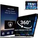 4-Way Laptop Privacy Screen Shield 15.6 Inch, Removable 16:9 Aspect 360 Privacy Filter Screen Protector for 15.6 Inch Laptop Computer, Anti Glare Blue Light Slide Mount Tabs Cover for Generic Laptop