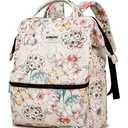 Kinmac Wide Open Style Laptop Backpack for Laptop Up to 15.6 Inch Men Women Travel Outdoor Backpack (Floral)