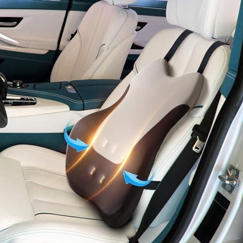 Lumbar Support Pillow for Office Chair Car, Gaming Chair Lower Back Pain Relief Memory Foam Cushion with 3D Soft Cover Enhance Your Driving Comfort Ergonomic Orthopedic Car Back Rest,Stocking Stuffers (Black & Grey- 17'x20'x5')