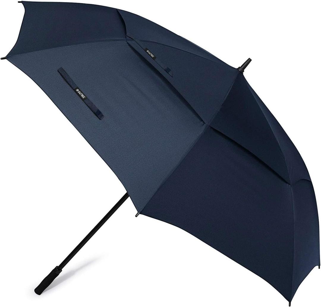 G4Free 72 Inch Huge Large Oversize Golf Umbrella Automatic Open Double Canopy Vented Windproof Stick Umbrella, 6 Ft Heavy Duty For Outdoor Doorman Family(Navy Blue)