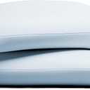 TEXAS LINEN CO. 100% Organic Cotton Percale Pillow Cases Standard/Queen Size Set of 2 - Percale Pillowcases Standard/Queen, Cooling Pillow Cases for Sleeping, Cotton Pillow Covers - Light Blue