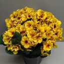 2 Pack Artificial Geranium Flowers Topitary Trees for Outdoors, UV Resistant Geraniums Potted Bushes Look Real Silk Faux Plants for Front Door Garden Porch Planter Farmhouse Home Decor (Yellow)