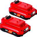 TenHutt Uprade 2 Pack 20V 3.0Ah Replacement Battery for Craftsman 20V Battery V20 Lithium ion CMCB205 CMCB204 CMCB206 CMCB202 CMCB201 20V Cordless Power Tools