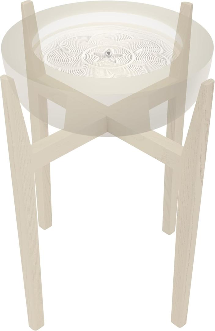 HoMedics Drift Sandscape Solid Wood Sand Table Stand 16 Compatible drift 16, ST-300-BK and ST-300-CE, White Wash (Stand Only, Drift Sold Separately) (16 Inch (Small), Cream)