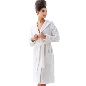 Organic Turkish Cotton Terry Hooded Kimono Bathrobe, Robe for Women XXL