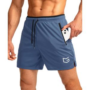 G Gradual Men's Running Shorts with Zipper Pockets Quick Dry Gym Athletic Workout 5" Shorts for Men (Medium)
