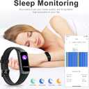 Zeacool Fitness Tracker with 24/7 Heart Rate, Blood Oxygen Blood Pressure Sleep Monitor, Activity Trackers 5 ATM Waterproof,Step Calorie Counter Pedometer Health Smart Watch for Women Men (Blac