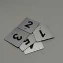 Exam Room Signs with Braille and Raised Numbers 1-5 Double Sided Tape Silver 4" x 4" for Apartment Offices Educational Institution Elevator Sign Door Number Signs