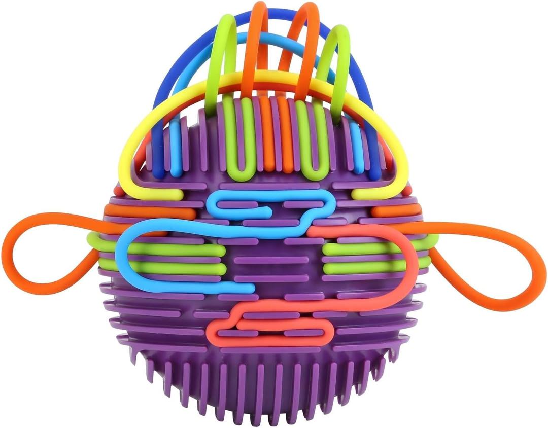 Sensory Activity Ball,Sensory Activity Board 3D DIY Upgrade,Fidget Toy for Calming, Stress, Anxiety, ADHD & Autism,Kids 3+ & Adults,with 16 Strings (Purple)