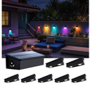 Fence Lights Solar Powered Outdoor Waterproof 3 Sided Wall LED Landscaping for Yard, Deck, Patio, Rail, Garage, Pool, Balcony, Energy Efficient Warm White Safety (Multicolor, Down-8Pack Light
