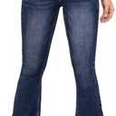 MakeMeChic Women's Low Waisted Stretch Flare Jeans Bootcut Denim Pants Size S