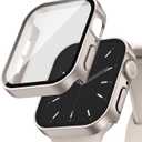 Adepoy 2 Pack Hard Case Compatible with Apple Watch 40mm Series 6/SE/5/4 with Tempered Glass Screen Protector, Starlight Ultra-Thin Durable Protective Cover for iWatch