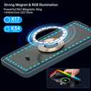 RGB Wireless Car Charging Pad for Magsafe, REESTECQI 15W LED Magnetic Wireless Charger for Car Non Slip Type C Charging Mat with 40W Car Charger Compatible with iPhone 17-12, Airpods (30CM Cable)