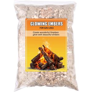 6 oz-Rock Wool Gas Fireplace Embers,Glowing Ember Enhancement for Gas Logs and Fireplaces