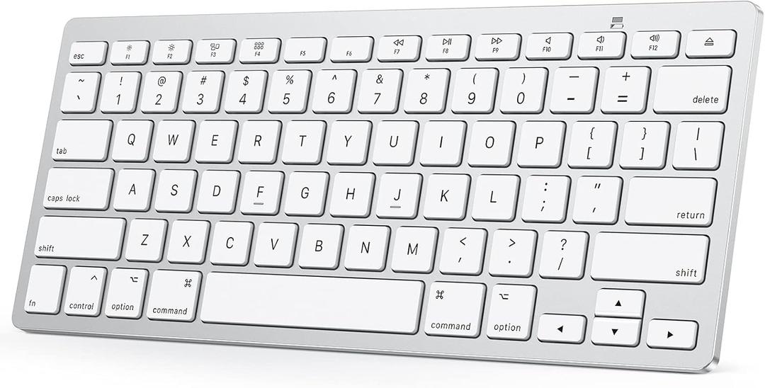 OMOTON Bluetooth Keyboard Compatible with Mac, Compact Wireless Keyboard Compatible with MacBook Pro/Air, iMac, Mac Mini/Pro Laptop and PC (Silver)