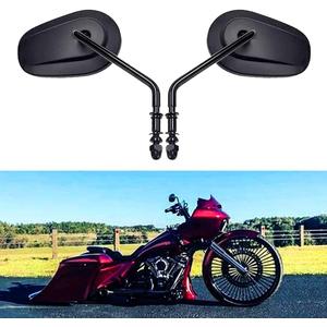 Black Sportster Mirrors Long Stem for Harley Road King Street Electra Glide Road Glide Dyna Softail Rearview 1982-2018 2019 2020 2021