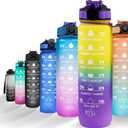 Leakproof Water Bottle with Straw & Lid - 32oz Motivational BPA Free Water Bottle with Time Markings & Straw Lid for Sports & Outdoors - Ensure Hydration with Leakproof Bottle and Straw