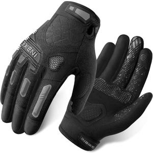 INBIKE MTB Mountain Bike Gloves Touchscreen with Thicken EVA Padded & TPR Knuckle Protection for BMX MX ATV Motorcycle (Medium, Grey)