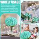 72 Pcs Artificial Roses Turquoise Fake Silk Roses Realistic Roses Faux Flower Indoor Wedding Home Decor, Birthday Decorations