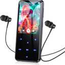 AGPTEK 64GB MP3 Player with Bluetooth, M3 2.4 inch Music Player with Speaker and FM Radio, Touch Buttons, Supports Up to 128GB(Black)