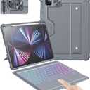 Nillkin iPad Pro 11(1st/2nd/3rd/4th Gen) & iPad Air 5th/4th Generation Case with Keyboard, Magic Trackpad, Rugged Case with Detachable Keyboard, 7 Backlight Colors, Portrait/Landscape Modes, Gray