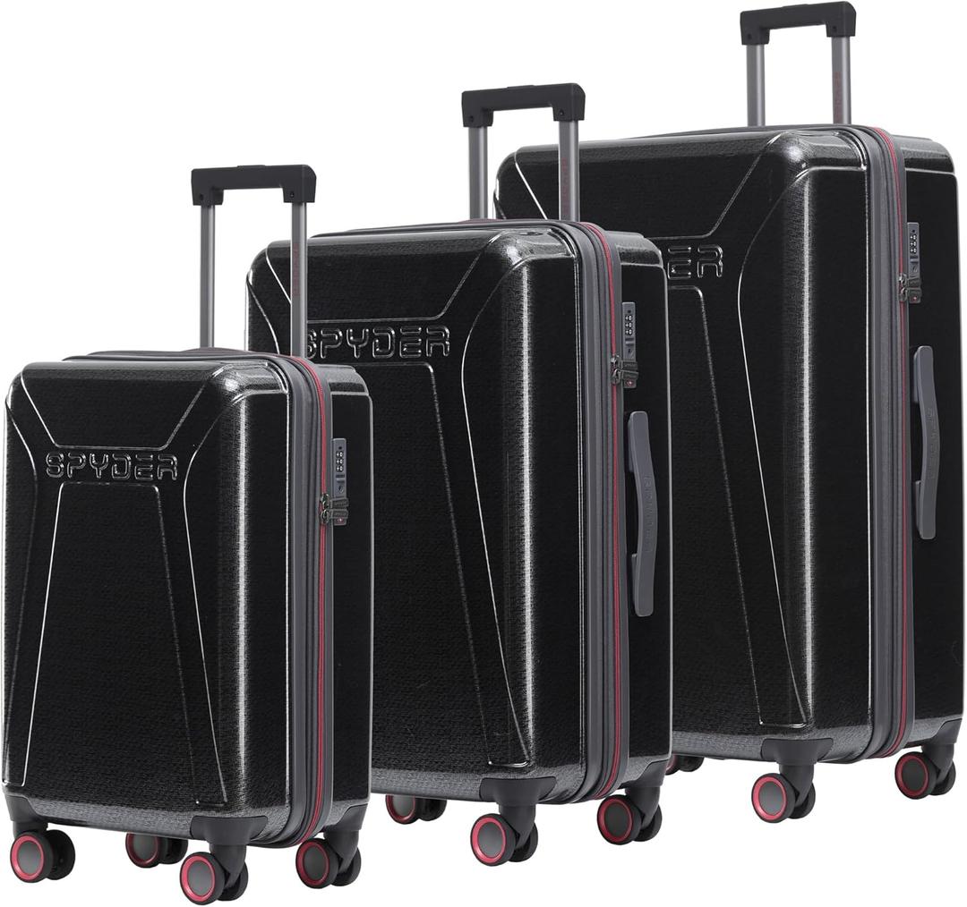Spyder Traverse 3 Piece Luggage Set, 360 Spinner Wheels, TSA Approved Lock, (20 Inch Carry On, 25 Inch Medium, 29 Inch Large), Charcoal