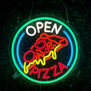 Pizza Open Neon Sign for Decor, LED Neon Sign for Pizza Shop, Restaurant, Food Track Shop, Theatre Lobby, Music Party, Pizza Themed Party Decorations, Pizza Business Signs