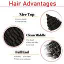 24inch Ocean Wave Braiding Hair Extensions 3packs Long Deep Curly Wave Braid Hair Synthetic Twist Ripple Crochet Curly Braids Hair for Women 100g/pack(24",Natural black)
