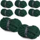 8 Packs Jumbo Chunky Chenille Yarn - 1820g(64oz) 254 Yards (761ft) Bulky Yarn - Chunky Yarn for Hand Knitting Blanket,Cushions, Pet Bed - Soft and Durable (Dark Green)