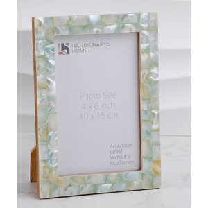 Handicrafts Home 4x6 Picture Frame Mother of Pearl Collection, Handcrafted Photo Frame, Small Picture Frame for Living Room, Wall Decor, Office Desk Decor, Vintage Picture Frames, Gift for her, Thanksgiving gift for friends & Family
