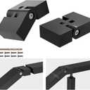 2 Pack Black Vertical Pivot Connector 100mmx23mmx53mm for Aluminum Handrail, 180 Adjustable Hand Rail Fitting High Strength POM Connector Block for Stair Horizontal Handrail