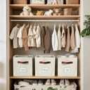DECOMOMO Storage Cubes, 13x13x13 Storage Cube Bins with Labels, Fabric Organizer Bins (13" / 6pcs, Beige)