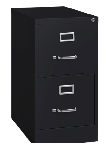 Lorell Fortress Locking Metal File Cabinet, 2-Drawer, 22" x 15" x 28.4", Black