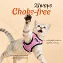 Dooradar Cat Harness and Leash Set, Escape Proof Safe Adjustable Kitten Vest Harnesses for Walking, Easy Control Soft Breathable Mesh Jacket with Reflective Strips for Cats, Pink, M