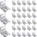 Dunzy 36 Pcs Heavy Duty Wood Table Top Expansion Bracket Steel Z Clips Fastener Connector Table Top Fasteners Woodworking Fasteners Hardware Mounting Tabletop Connector Bracket (Classic,Silver)