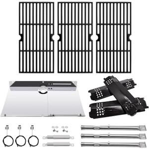 Replacement Parts for Charbroil 463340516 463370519 Gas 2 Coal Grill, Grates & G460-2900-W2 Tank Heat Shield & Burner & Igniter & Heat Shield & Flame Carryover for Charbroil Gas2coal 463340516