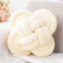 Xiashrk Knot Pillow, Decorative Throw Pillows with Soft Plush for Couch, 12" Knotted Pillows Ivory White Dorm Room Decor Knot Pillow Ball Decorative Cushion for Bed Living Room