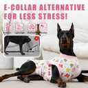 2 x Dog Recovery Suit for Post Surgery, E-Collar Cone Alternative for Female Spay & Male Neuter, Breathable Soft Onesie for Abdominal Wounds & Skin Disease, Anti-Lick Surgical Suit for Dogs, Pink, L (Large (Back: 17.73"; Weight: 28 - 55 LB))
