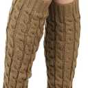 Women's Arm Warmers Fairy Fingerless Punk Goth Emo Gloves with Leg Warmers Solid Rib Knit Long Sock Y2K Accessories