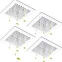 Baquler 4 Pcs 11 x 11 in Bathroom Exhaust Fan Cover Replacement Parts for Square Bathroom Vent Cover Washroom Ceiling Fan Grille Ventilation Grille