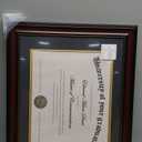 upsimples Diploma Frame 8.5 x 11 with Mat or 11x14 without Mat, Certificate Degree Document Frame, Classic Wood Grain with Gold Beading, Includes Black & Gold Mats, Graduation Gifts, 1 Pack