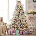 4 Pcs 16.5 inch Christmas Pastel Tree Picks Glitter Curly Spray Tree Topper Decorations Candy Cane Style Frosted Spiral Stems for Xmas Party Wreath Vase Garland Home Centerpieces